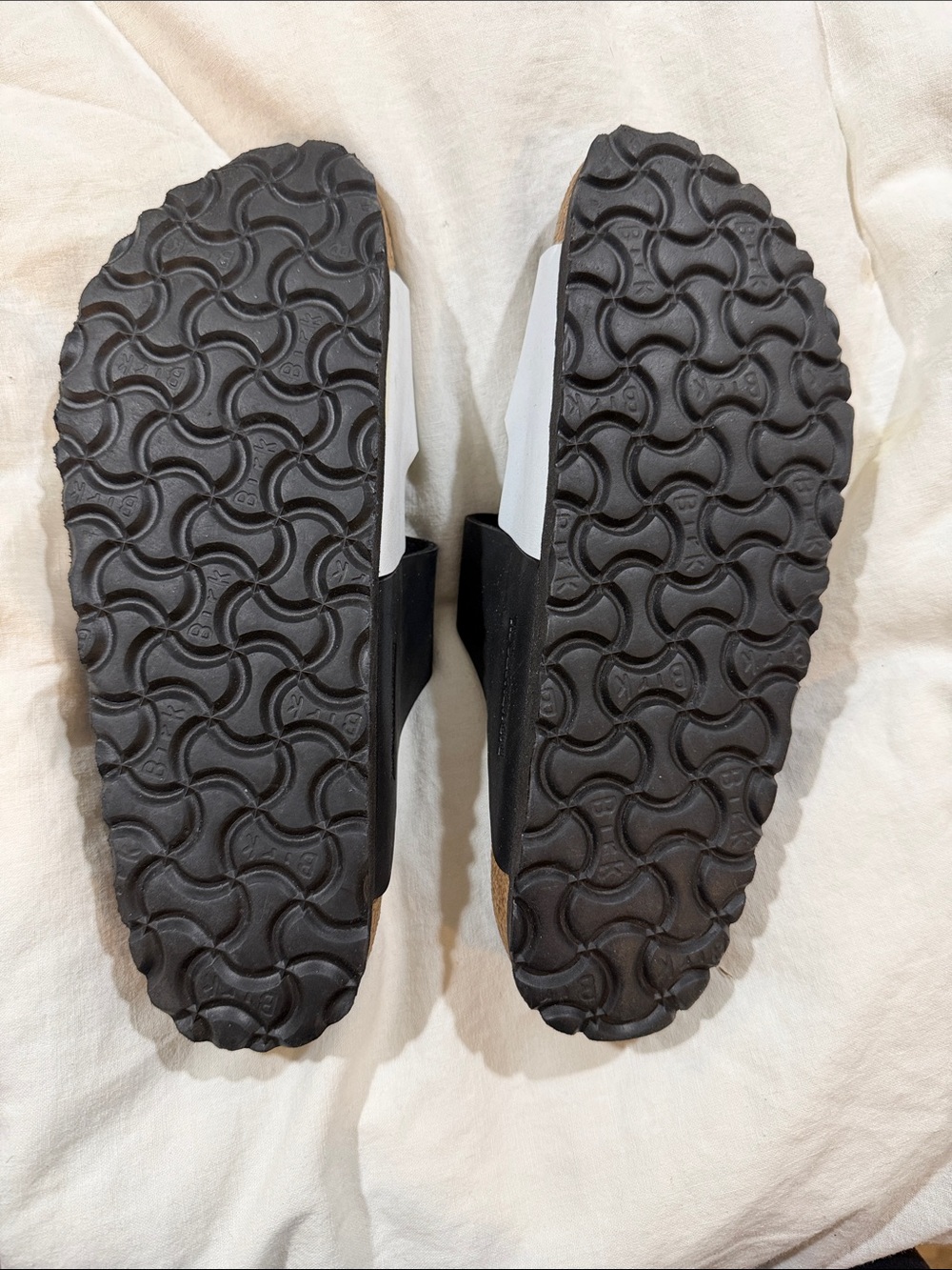 Birkenstock Two-Tone Black & White Double-Buckle Slide Sandals 38 - Picture 3 of 3